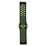 Ремешки для часов универсальные 20 mm силиконовые Sport Band <черно-зеленый>