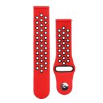Ремешки для часов универсальные 20 mm силиконовые Sport Band <красно-черный>