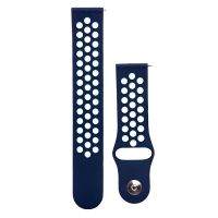 Ремешки для Huawei Watch GT 2, Polar Vantage M, Samsung SM-R830 (Galaxy Watch Active 2 40 mm) Sport Band перфорация <темно-синий-белый> ― Оптовый PromiseMobile