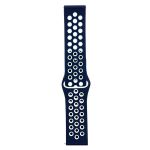 Ремешки для Huawei Watch GT 2, Polar Vantage M, Samsung SM-R830 (Galaxy Watch Active 2 40 mm) Sport Band перфорация <темно-синий-белый>