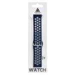 Ремешки для Huawei Watch GT 2, Polar Vantage M, Samsung SM-R830 (Galaxy Watch Active 2 40 mm) Sport Band перфорация <темно-синий-белый>