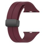 Ремешок для Apple Watch 42/44/45/49 mm силиконовый на магните <бордовый>