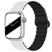 Ремешок для Apple Watch 42/44/45/49 mm силиконовый на магните №3 <черно-белый> ― Оптовый PromiseMobile