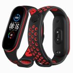 Ремешок для Xiaomi Mi Band 5, Mi Band 6 силиконовый Sport N <черно-красный>