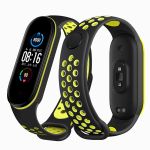 Ремешок для Xiaomi Mi Band 5, Mi Band 6 силиконовый Sport N <черно-зеленый>