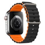 Ремешки для Apple Watch 42/44/45/49 mm Ocean Band силиконовый <черно-оранжевый>