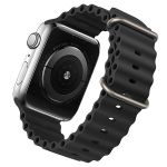 Ремешки для Apple Watch 42/44/45/49 mm Ocean Band силиконовый <черный>
