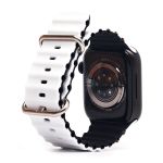Ремешки для Apple Watch 42/44/45/49 mm Ocean Band силиконовый <бело-черный>