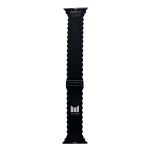 Ремешок для Apple Watch 42/44/45/49 mm Lace силиконовый <черный>