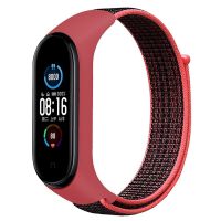 Ремешок для Xiaomi Mi Band 5, Mi Band 6 спортивный на липучке <розово-черный> ― Оптовый PromiseMobile
