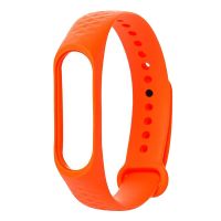 Ремешок для Xiaomi Mi Band 3, Mi Band 4 силиконовый Рельеф <оранжевый> ― Оптовый PromiseMobile