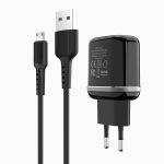 Сетевое зарядное устройство USB Borofone BA25A (2.4A/кабель MicroUSB) <черный>