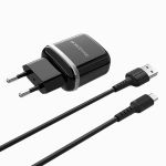 Сетевое зарядное устройство USB Borofone BA25A (2.4A/кабель MicroUSB) <черный>