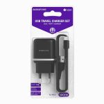 Сетевое зарядное устройство USB Borofone BA25A (2.4A/кабель MicroUSB) <черный>