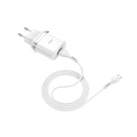 Сетевое зарядное устройство USB Hoco C12Q (3A/QС3.0/18W/кабель MicroUSB) <белый> ― Оптовый PromiseMobile