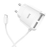 Сетевое зарядное устройство MicroUSB Hoco C59A (2 порта/2.1A) <белый>