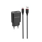 Сетевое зарядное устройство USB Borofone BA20A (2.1A + кабель Lightning) <черный>