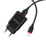 Сетевое зарядное устройство USB Borofone BA20A (2.1A + кабель Lightning) <черный>