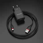 Сетевое зарядное устройство USB Borofone BA20A (2.1A + кабель Lightning) <черный>