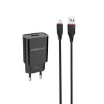 Сетевое зарядное устройство USB Borofone BA20A (2.1A + кабель MicroUSB) <черный>
