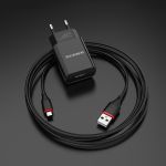 Сетевое зарядное устройство USB Borofone BA20A (2.1A + кабель MicroUSB) <черный>