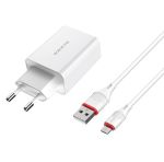 Сетевое зарядное устройство USB Borofone BA21A (3А/кабель Type-C) <белый>
