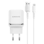 Сетевое зарядное устройство USB Borofone BA36A (3А/QC3.0/кабель MicroUSB) <белый>