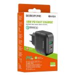 Сетевое зарядное устройство USB Borofone BA46A (3А/порт USB-C/QC3.0/PD) <черный>