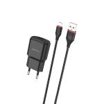 Сетевое зарядное устройство USB Borofone BA48A (2.1A/кабель MicroUSB) <черный>