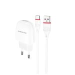 Сетевое зарядное устройство USB Borofone BA49A (2.1А/кабель Type-C) <белый>
