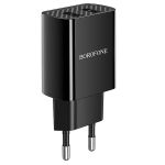 Сетевое зарядное устройство USB Borofone BA53A (2.1A/2 порта USB/кабель Type-C) <черный>