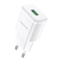Сетевое зарядное устройство USB Borofone BA59A (3А/QC3.0/кабель Type-C) <белый> ― Оптовый PromiseMobile