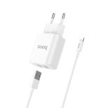 Сетевое зарядное устройство USB Hoco С62A (2 порта/2.4A) + кабель microUSB <белый>