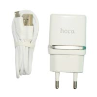 Сетевое зарядное устройство USB Hoco C11 (1A/кабель MicroUSB) <белый> ― Оптовый PromiseMobile