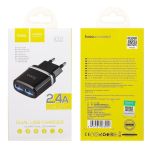 Сетевое зарядное устройство USB Hoco C12 (2 порта/2.4A) <черный>