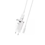 Сетевое зарядное устройство USB Hoco C37A (2.4A/кабель microUSB) <белый>