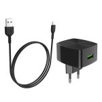Сетевое зарядное устройство USB Hoco C70A (2.4A/кабель Type-C) <черный>