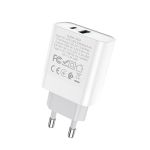 Сетевое зарядное устройство USB Hoco C80A (3.1A/QC 3.0/порт USB-C PD/кабель USB-C-Type-C) <белый>
