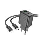 Сетевое зарядное устройство USB Hoco CS23A (30W/QC 3.0/порт USB-C PD/кабель USB-C-Lightning) <черный>