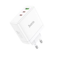 Сетевое зарядное устройство USB Hoco N30 (QС3.0/2 порта USB-C PD 65W/GaN) <белый> ― Оптовый PromiseMobile