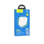 Сетевое зарядное устройство USB Hoco N30 (QС3.0/2 порта USB-C PD 65W/GaN) <белый>