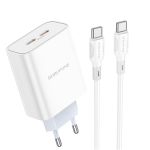 Сетевое зарядное устройство USB-C Borofone BA73A (35W/2 порта/PD/кабель USB-C-Type-C) <белый>
