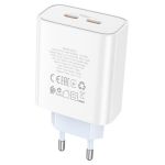 Сетевое зарядное устройство USB-C Borofone BA73A (35W/2 порта/PD/кабель USB-C-Type-C) <белый>