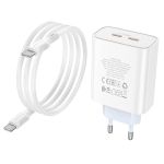 Сетевое зарядное устройство USB-C Borofone BA73A (35W/2 порта/PD/кабель USB-C-Type-C) <белый>