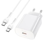 Сетевое зарядное устройство USB-C Hoco N22 (25W/QC3.0/PD/кабель USB-C-Type-C) <белый>