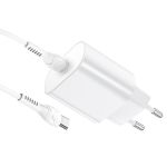 Сетевое зарядное устройство USB-C Hoco N22 (25W/QC3.0/PD/кабель USB-C-Type-C) <белый>