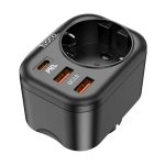 Сетевой фильтр Hoco NS3 (4000W/1 розетка/2 порта USB/QС3.0/порт USB-C PD) <черный>