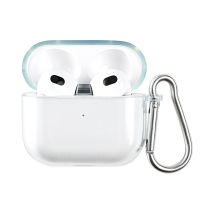Чехол для кейса наушников Apple AirPods 3 силиконовый с карабином <прозрачный> ― Оптовый PromiseMobile