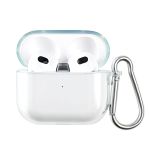 Чехол для кейса наушников Apple AirPods 3 силиконовый с карабином <прозрачный>