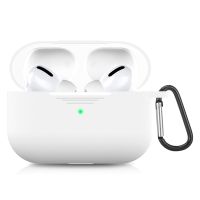 Чехол для кейса наушников Apple AirPods Pro силиконовый с карабином <белый> ― Оптовый PromiseMobile